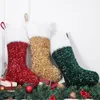 Julstrumpor Paillette Stocking Christmas Tree Pendant Decorations for Home Xmas Gift