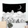 Pull Moon Hippie Tapestry Hanging Wall Cloth Carpets Boho Decor Love Women Psychedelic Throw Blanket Painting J220804