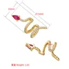 Stud 1 peça 2022 cz Cristal Snake Shape Ear Bording Fauring Piercing Clipes em brincos para mulheres cor de ouro VE285STUD FARL22