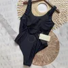 디자이너 수영복 비키니 골드 편지 인쇄 여자 수영복 섹시한 등이없는 바디 슈트 비치웨어 숙녀 수영복