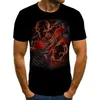 Череп жёрс мужская футболка ужас 3dt-рубашки летние моды топы уплотнительные шеи рубашка мальчик одежда большая размера улица 220411