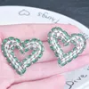 Stud Luxury Retro Emerald Gemstone oorbellen Ladies Certified 925 Sterling Silver Heart Shape Earring JewelryStud7110834