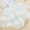 15961夏の幼児の女の赤ちゃんコットンレースロンパーズキッズベイビーボディスーツ幼児登山服を登る子供