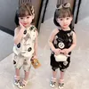 Roupas de roupas de moda fossa infantil de bebê conjunto para meninas verão casual