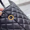 Bolso acolchado Bolso de mano Bolsos de hombro para mujer Bolso de viaje de compras de gran capacidad Cartera independiente Cuero genuino Asas dobles Letras de hardware