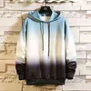 Gradient Hoodies Men Casual Long Sleeve Sweatshirt Male New Spring Autumn Jogger Hoodie Fitness Sportwear Clothing 6xl L220730