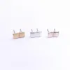 New Classic Square earrings studs wholesale Smooth surface design flat ear studs Simple style for men and women