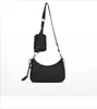 Borsa a tracolla di design di lusso moda borsa a tracolla in nylon nero classico abito da donna in tre pezzi portafoglio a spalla sotto le ascelle Impermeabile e delicato
