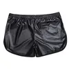 Kunstleder Boxer Sommer WetLook Fitness Sport Casual Kurze Männliche Gym Hosen Männer Lose Beiläufige Shorts Streetwear 220530