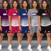 Tute firmate estive Donna Set due pezzi Lettera Stampa Abiti T-shirt casual Pantaloncini Jogger Tuta sportiva Moda O-Collo Camicia K232