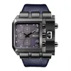 OULM 3364 Bracelet en cuir de luxe Men sur le New Style Fashion Sport Militarz Quartz montre la garde-temps