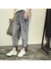 16023 Womens Jeans Spring Korean Style Loose Office Ladies Streetwear Solid Color Light Blue Elastic Bleach Scratch Denim Pants 220701