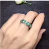 Clusterringen Emerald Ring Real and Natural 925 Sterling Silver Fine Women Sieraden 3 4mm 6pcscluster