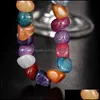 Charm Bracelets Jewelry Handmade Colorf Natural Stone Energy Volcanic Yoga Bangle For Women Men Pa Dhynb