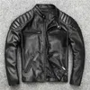Skórzana skórzana skórzana kurtka skórzana kurtka dla mężczyzn Men motocyklowa motocyklowa S 220823