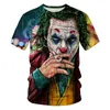 Herrar 3d t-shirts män t-shirt clownen 3d tryckt t-shirt män joker ansikte casual o nack man thirt clown kortärmade skämt toppar 2024 ny