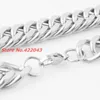 Kedjor 7-40 "16mm tung silverfärg Polerad enorm 316L rostfritt stål Mens Curb Cuban Chain Necklace Fine QualityChains