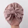 ヨーロッパファッション幼児ベビーホールキャップボウノットキャップキッズターバンハット子供夏の通気性帽子