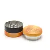 New Hamburger Herb Grinder 3 Layers 55mm Diameter Grinders Plastic Zinc Alloy Tobacco Herbal Grinder Hand Control Grinders Crusher Smoking Rigs