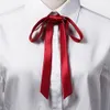 Nœud papillon en Satin fin, couleur unie, accessoire de chemise Simple, ornement pour fille, pour écolière, Vintage, nœud de ruban élégant