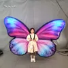 Lighting Wearable Inflatable Butterfly Wing Dancing Party Costume Multicolor Walking Blow Up Butterfly Suit For Parade Show