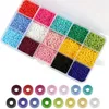 Altre perle di vetro da 3 mm Accessori per ornamenti fai-da-te Fatti a mano Materiale con perline Croce Ruggine Set di combinazioni di 15 colori Sparsi Edwi22