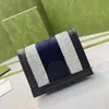 Womens Wallets Lady Designer Pocket Interior Slot Coin Purse Purses Women Leather Tri-fold Short Wallet Blue and Red Stripes Girls242u