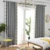 Gardin modern solid linne hög blackout gardiner för vardagsrum sovrum kök fönster trasa 99% skuggning panel