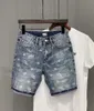 夏のメン039Sジーンズファッションハイストレッチスリムカットパンツはデニムショーツ9781850を引き裂きました