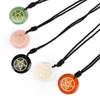 펜던트 목걸이 Pentacle Necklace Viking Norse Rune Vintage Crystal Stone Pentagram Charm 부상성 여성 남성 오리지널 Jewelrypendant