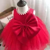 Girl's Dresses Baby Girl For Party And Wedding Princess Red Lace Girls Tulle Dress Baptism Christening 1st Birthday Ball Gown