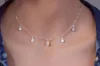 Kedjor Toppkvalitet Bezel Ställa in kubikzirkoniume 5 st CZ droppdropp 100% 925 Sterling Silver Choker Women NecklaceCeCHAINS