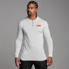 Heren PoloS Fitness Tops Turn Down Collar Long-Sleeved T-Shirt T-shirt knappe straatbodem shirt Business Casual Fashion Designmen's