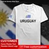 Уругвай Хлопковая футболка на заказ для фанатов DIY Имя Номер бренда High Street Fashion Хип-хоп Свободная повседневная футболка 220609