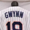 Tony Gwynn Jersey Vintage 1978 1982 Navy White Coffee Pullover Button Pinstripe Mesh BP Salute to Service 2007 Hall of Fame Patch