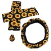 Steering Wheel Covers 1 Set/4pcs Car Accessories With 1pc Sunflower Cover 2pcs Belt And Sunflowers