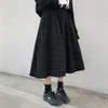 2色の日本語スタイルの高弾性ウエストロングスカート