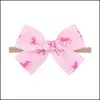 Accessoires pour cheveux Bébé Enfants Maternité Bébés Filles Bow Cartoon Rainbow Floral Print Bandeaux Chapeaux Fa Dhmw0