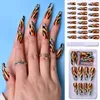 Druk op nagels lange nepnagels acryl Europese en Amerikaanse matte luipaard nagelontwerp of vrouwelijke meisjes