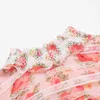 캐주얼 드레스 디자이너 인쇄 긴 슬리브 드레스 세트 2021 스프링 새 2 조각 랜턴 슬리브 셔츠 꽃 케이크 치마 S3UC