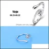 Tre stenringar smycken Sier Crystal Constellation Band Finger Ring for Women Girl Party Open Size Fashion Partihandel Drop Delivery 2021 CJ