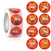 Gift Wrap Cartoon Tiger Chinese Year Sticker 500st/Roll Spring Festival Box Decoration Självhäftande Party SEALGift