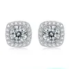 Moissanite – boucles d'oreilles en argent 925, coupe ronde, Total 0,5 ct, VVS1, Test de diamant réussi, jeton d'amour à la mode, cadeau pour femme et fille