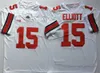 NCAA Ohio State Buckeyes Jersey de futebol universitário 16 J.T Barrett 14 K.J. Hill 15 Ezekiel Elliott de alta qualidade costura branca preta cinza preto