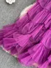 TIGENA Tutu Tulle jupes longues printemps coréen solide une ligne taille haute maille à plusieurs niveaux Maxi jupe femme Faldas esthétique 220611