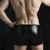 Mens Shorts Leather Short Men Sexy Drawstring Solid M-3XL Pantalones Cortos De Hombre Summer Homewear Elastic Waist ShortsMens