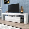 Muebles para el hogar en stock en EE. UU., soporte para TV blanco moderno, soportes para TV LED de 20 colores con luces de control remoto 301Z