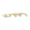 حلقات الكتلة أزياء Hollow CZ Ring Womed Wedding Multilayer Band Gold Color Fire Opal Finger for Lady Sencic Charm Giftscluster