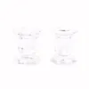 Taper Candle Holder Glass Centerpiece Clear Candlestick Holders Fit 0.75 inch Decorative Stand 2.4 inch Height for Table Wedding Party