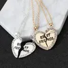 Fashion BFF Halskette für 2 Frauen Kristall beste Freundin Liebe Herz Halskette Mode Paar Freundschaft Schmuck Großhandel Großhandel Preis Preis